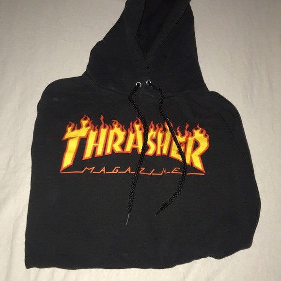 thrasher flame logo hoodie